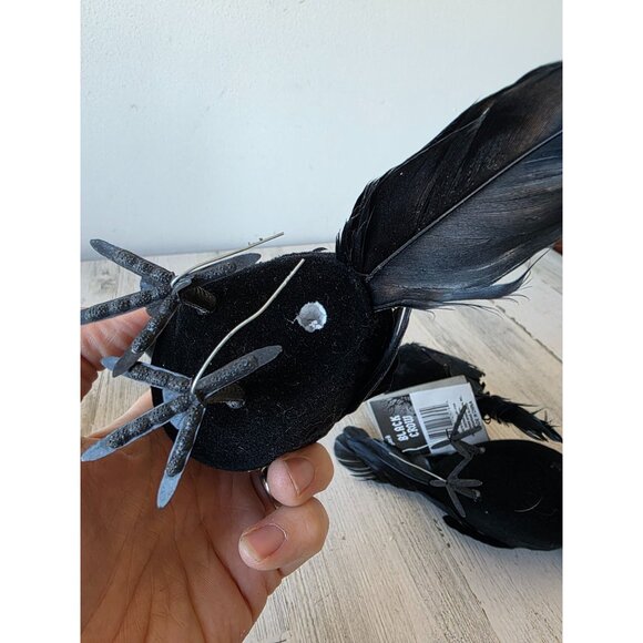 Greenbrier graveyard Crow Bird Halloween realistic prop feather decor - Picture 9 of 11